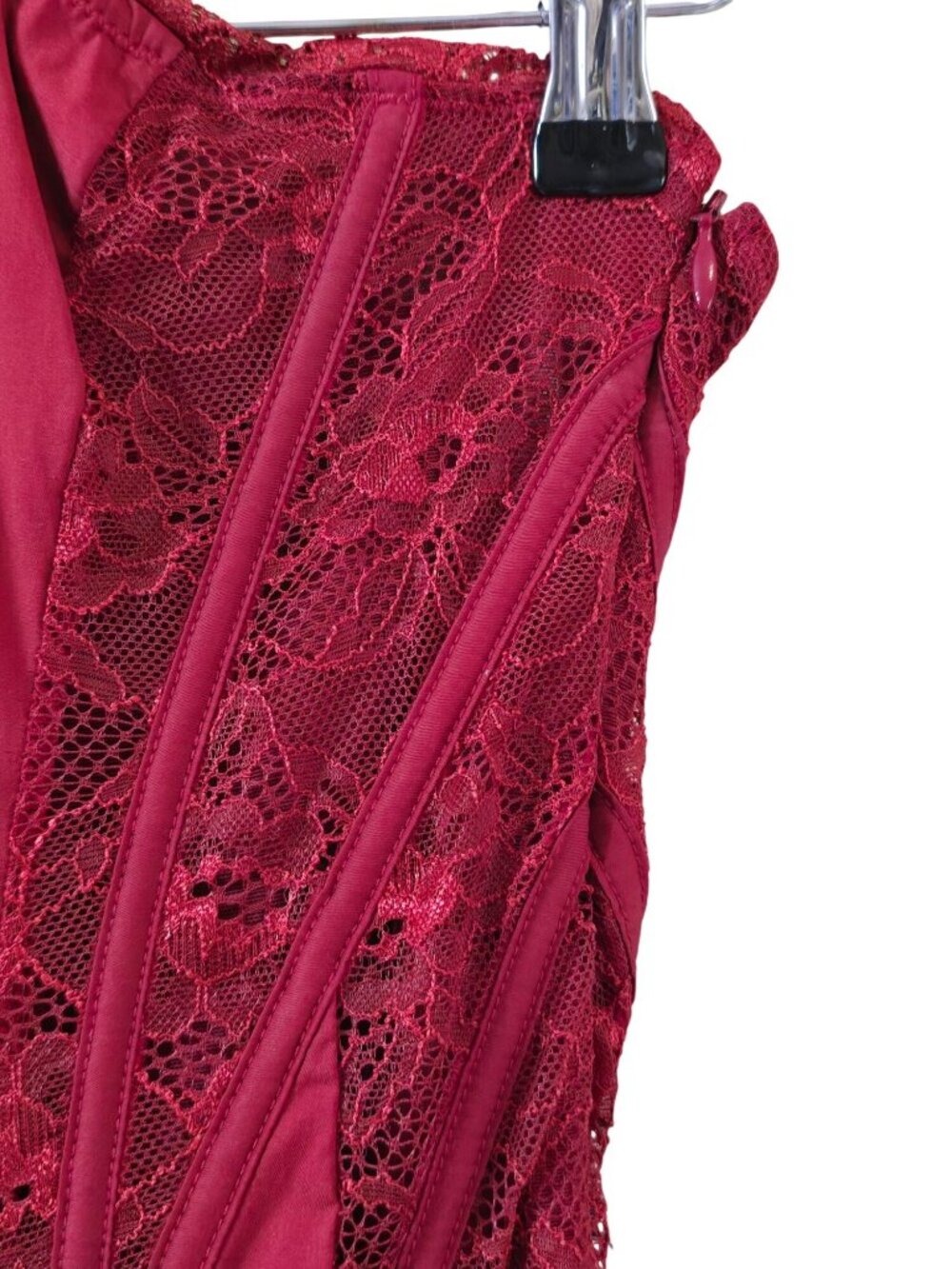 Mars the Label The Lace Clasp Detail Mini Dress, Wine Red, NWT, Sz 8US/12UK - Picture 7 of 10